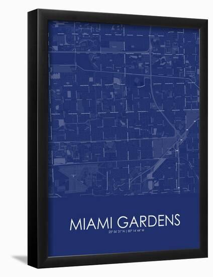 Miami Gardens, United States of America Blue Map-null-Framed Poster