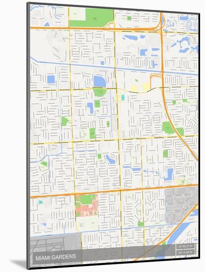 Miami Gardens, United States of America Map-null-Mounted Poster
