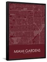 Miami Gardens, United States of America Red Map-null-Framed Poster