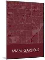 Miami Gardens, United States of America Red Map-null-Mounted Poster