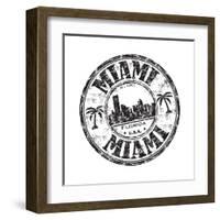 Miami Grunge Rubber Stamp-oxlock-Framed Art Print