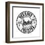 Miami Grunge Rubber Stamp-oxlock-Framed Art Print