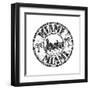 Miami Grunge Rubber Stamp-oxlock-Framed Art Print