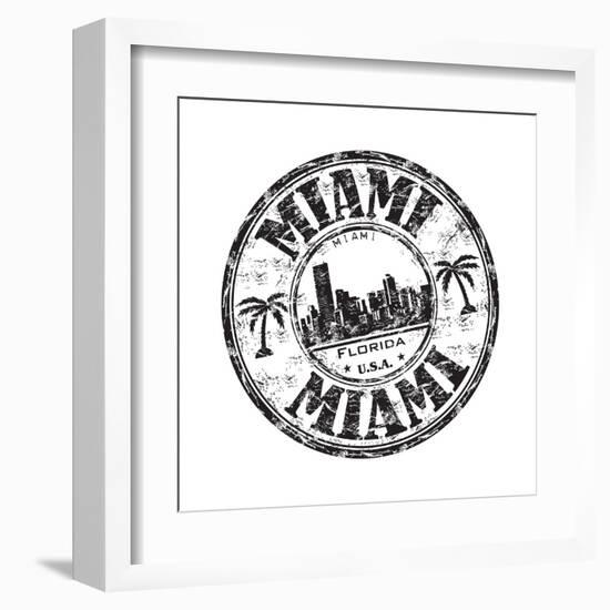 Miami Grunge Rubber Stamp-oxlock-Framed Art Print