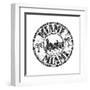 Miami Grunge Rubber Stamp-oxlock-Framed Art Print