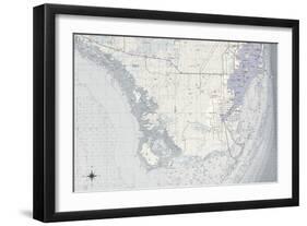 Miami Map B-GI ArtLab-Framed Giclee Print