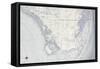 Miami Map B-GI ArtLab-Framed Stretched Canvas