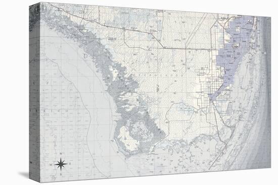 Miami Map B-GI ArtLab-Stretched Canvas