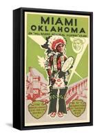 Miami, Oklahoma Travel Poster, Plains Indian, Route 66-null-Framed Stretched Canvas