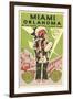 Miami, Oklahoma Travel Poster, Plains Indian, Route 66-null-Framed Art Print