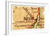 Miami Old Map-Pontuse-Framed Art Print