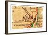 Miami Old Map-Pontuse-Framed Art Print