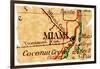 Miami Old Map-Pontuse-Framed Art Print