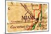 Miami Old Map-Pontuse-Mounted Premium Giclee Print