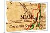 Miami Old Map-Pontuse-Mounted Art Print