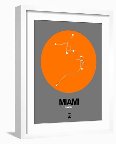 Miami Orange Subway Map-NaxArt-Framed Art Print