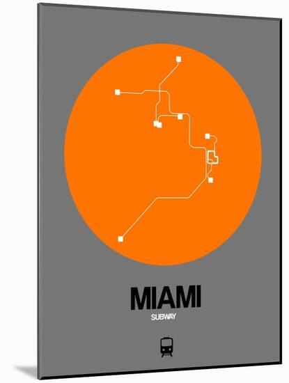 Miami Orange Subway Map-NaxArt-Mounted Art Print