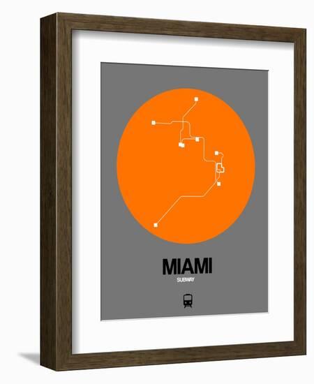 Miami Orange Subway Map-NaxArt-Framed Art Print