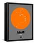 Miami Orange Subway Map-NaxArt-Framed Stretched Canvas