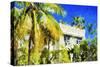 Miami Palms - In the Style of Oil Painting-Philippe Hugonnard-Stretched Canvas