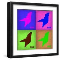 Miami Pop Art Map 1-NaxArt-Framed Art Print