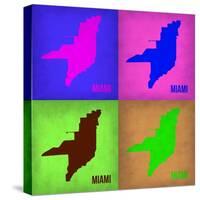 Miami Pop Art Map 1-NaxArt-Stretched Canvas