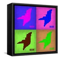 Miami Pop Art Map 1-NaxArt-Framed Stretched Canvas