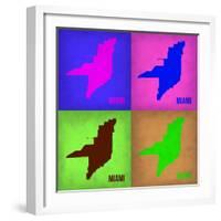 Miami Pop Art Map 1-NaxArt-Framed Art Print