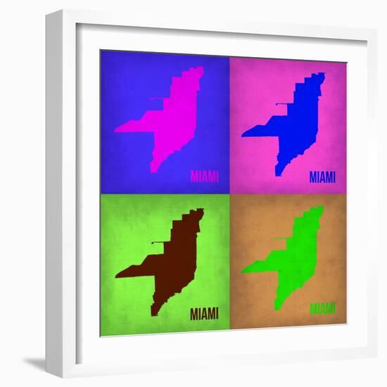 Miami Pop Art Map 1-NaxArt-Framed Art Print