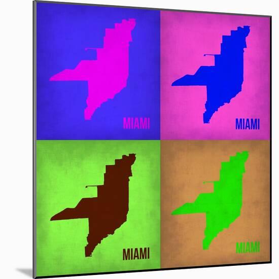 Miami Pop Art Map 1-NaxArt-Mounted Art Print