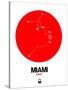 Miami Red Subway Map-NaxArt-Stretched Canvas