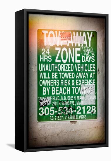 Miami Sign and Billboard - Miami Beach - Florida - USA-Philippe Hugonnard-Framed Stretched Canvas