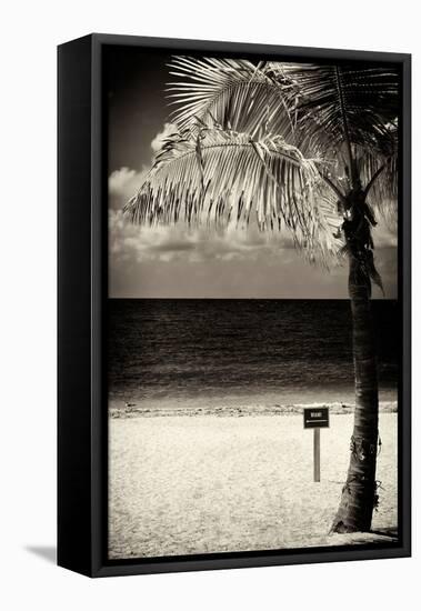 Miami Sign on the Beach - Florida-Philippe Hugonnard-Framed Stretched Canvas