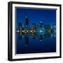 Miami Skyline at Night - Panoramic Image-badboo-Framed Photographic Print