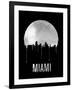 Miami Skyline Black-null-Framed Art Print