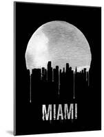 Miami Skyline Black-null-Mounted Art Print