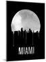 Miami Skyline Black-null-Mounted Art Print