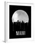 Miami Skyline Black-null-Framed Art Print