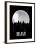 Miami Skyline Black-null-Framed Art Print