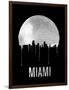 Miami Skyline Black-null-Framed Art Print