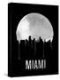 Miami Skyline Black-null-Stretched Canvas