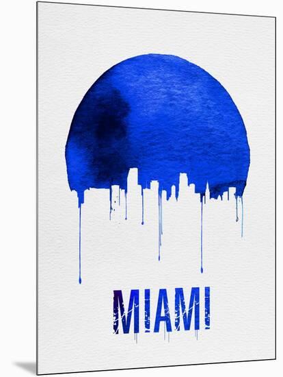 Miami Skyline Blue-null-Mounted Art Print