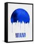 Miami Skyline Blue-null-Framed Stretched Canvas