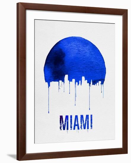 Miami Skyline Blue-null-Framed Art Print
