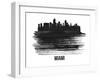 Miami Skyline Brush Stroke - Black II-NaxArt-Framed Art Print