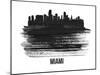 Miami Skyline Brush Stroke - Black II-NaxArt-Mounted Art Print