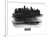 Miami Skyline Brush Stroke - Black II-NaxArt-Framed Art Print