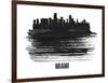 Miami Skyline Brush Stroke - Black II-NaxArt-Framed Art Print