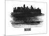 Miami Skyline Brush Stroke - Black II-NaxArt-Mounted Art Print