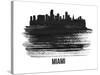 Miami Skyline Brush Stroke - Black II-NaxArt-Stretched Canvas